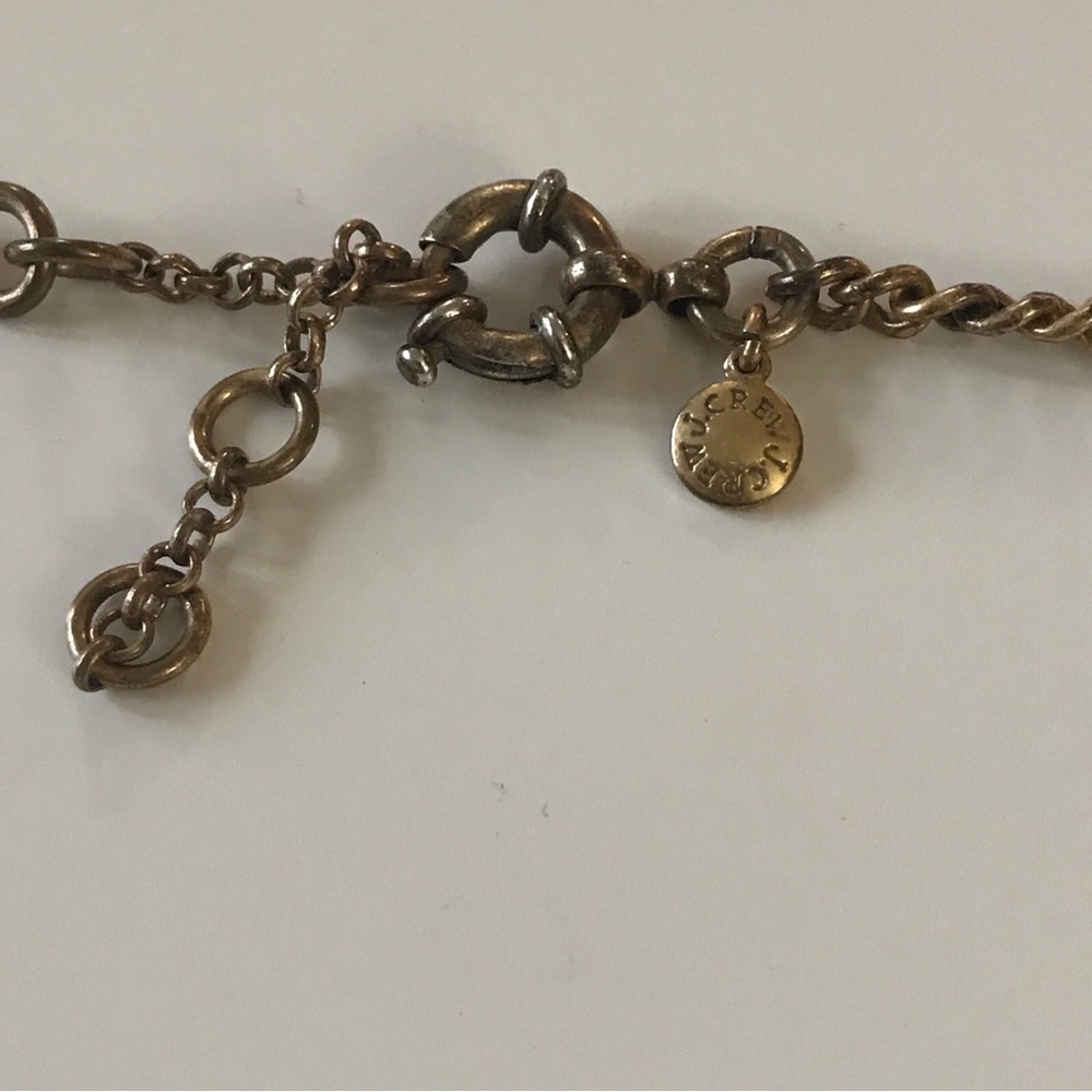 J.CREW MIXED PRISM NECKLACE BROWN GOLD Tone Wood Pyramid Faceted Crystals. - Picture 6 of 6